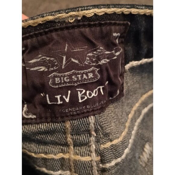 Big Star Jeans Womens 28R Boot Cut Low Rise Light Wash Denim Stretch Liv 30X32 - Picture 9 of 11